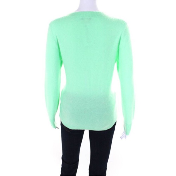 J Crew Womens Cashmere Crew Neck Pullover Mint Green Long Sleeve Sweater Size M - Picture 3 of 5